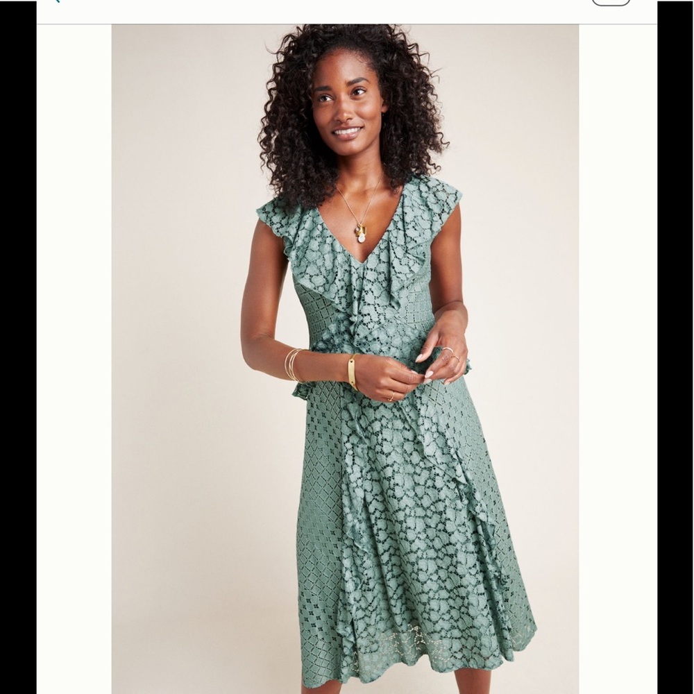 NWT Antoinette midi lace dress in mint( turquiose)